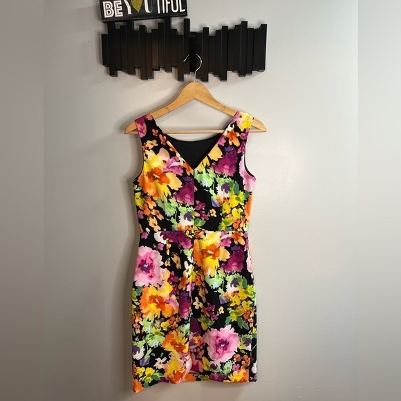 New MUSE Floral Sleeveless Sheath Day to Night Shift Dress Size 8 - Picture 4 of 8